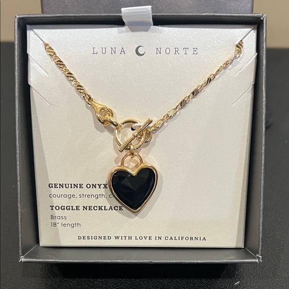 Luna Norte | Black Onyx Heart Necklace - Picture 1 of 9